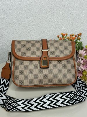 Bolsa Transversal Xadrez Alça Gorgurão